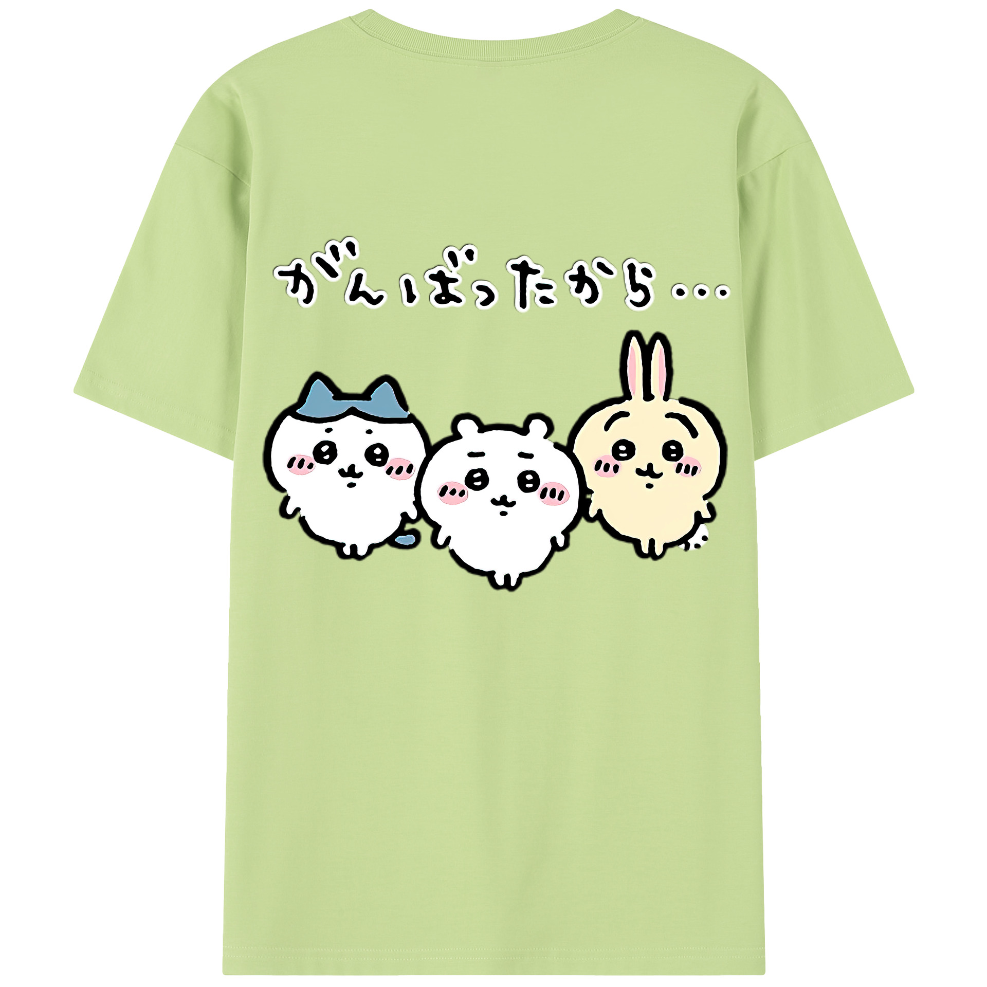 （画像用） ちいかわ ハチワレ Chii-kawa hachiware 綿100％半袖Tシャツ（背面プリント）
